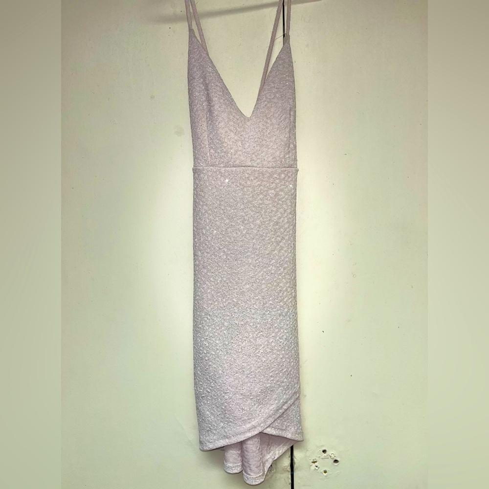 Windsor Short White Glitter Crossback Bodycon Dress Homecoming